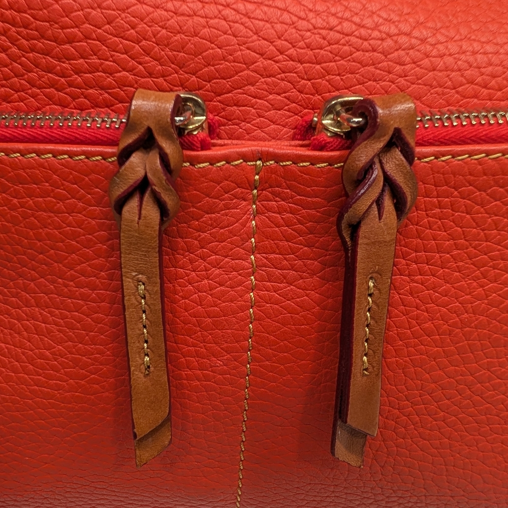 Dooney & Bourke Dillen Double Pocket Leather Satchel Bag - Picture 10 of 11